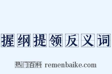 握纲提领反义词是什么意思的图片